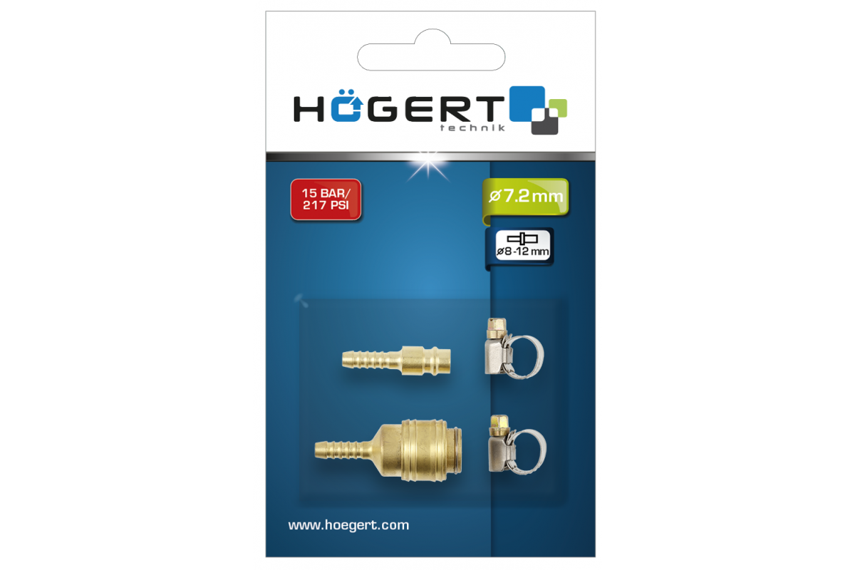 Fast connector 8mm, 4 parts