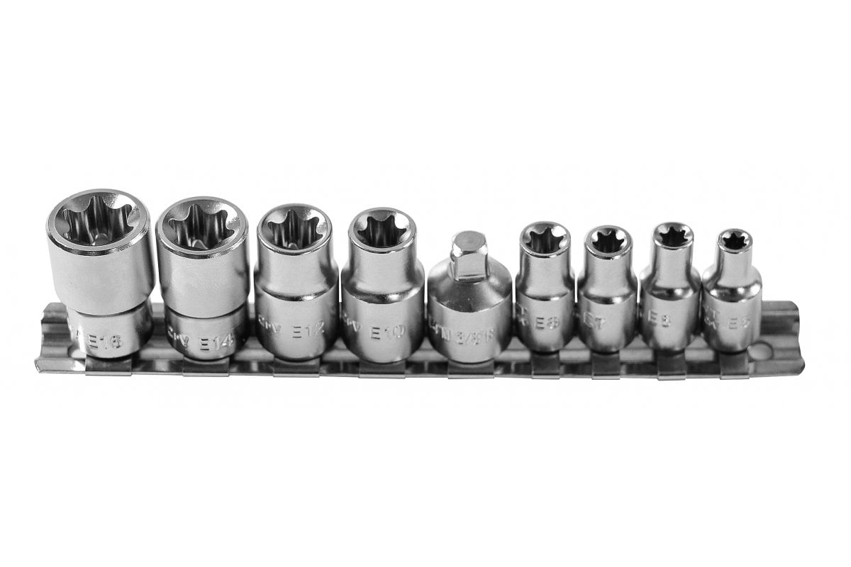 Torx bit socket set 1/4" and 3/8", 9 pcs