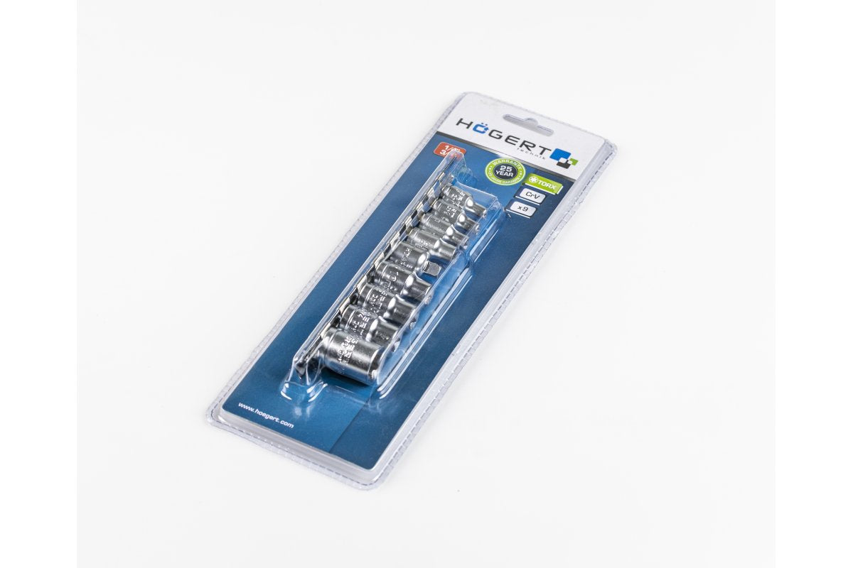 Torx bit socket set 1/4" and 3/8", 9 pcs