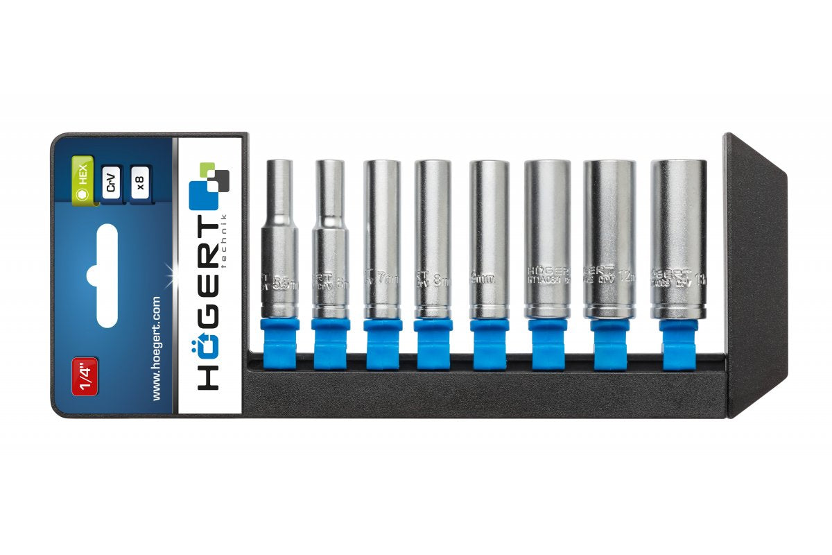 1/4" Deep socket set, 8 pcs