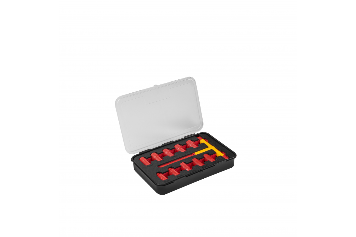 Insulated socket set with T-key type 1000 V, 11 pcs.