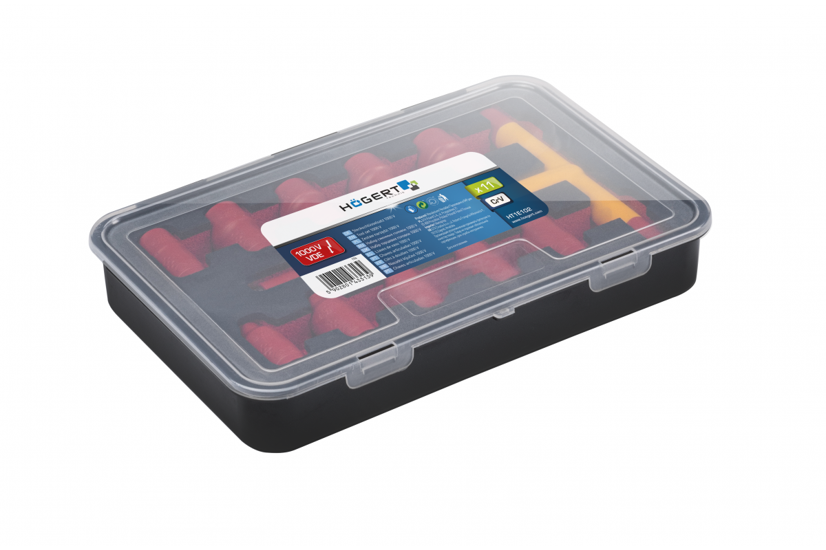 Insulated socket set with T-key type 1000 V, 11 pcs.