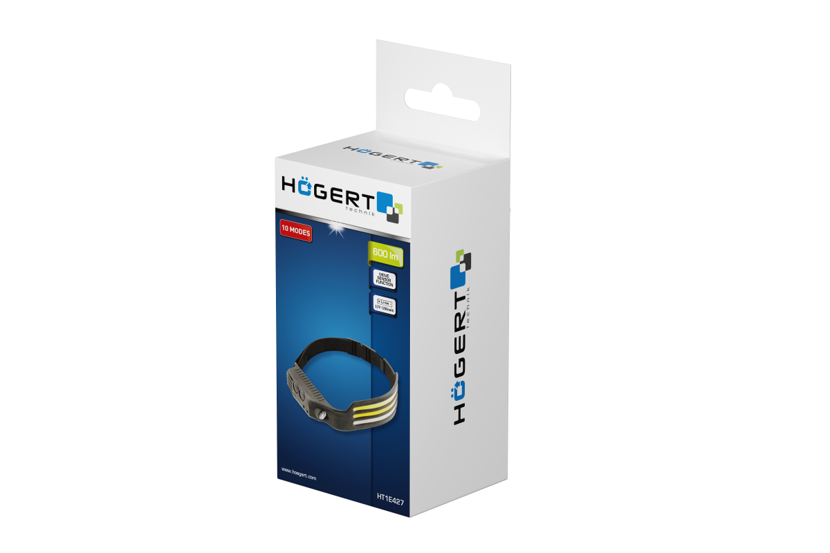USB COB SMD headlamp, 10 functions