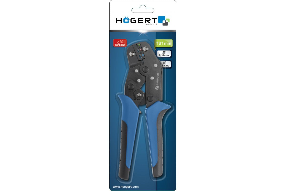 Cord end terminal crimping pliers 6-16 mm2