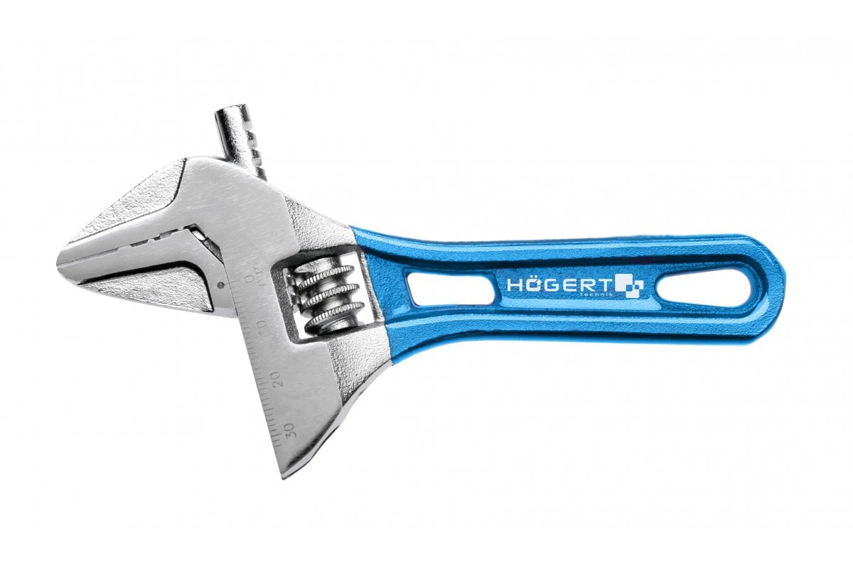Adjustable wrench with short handle