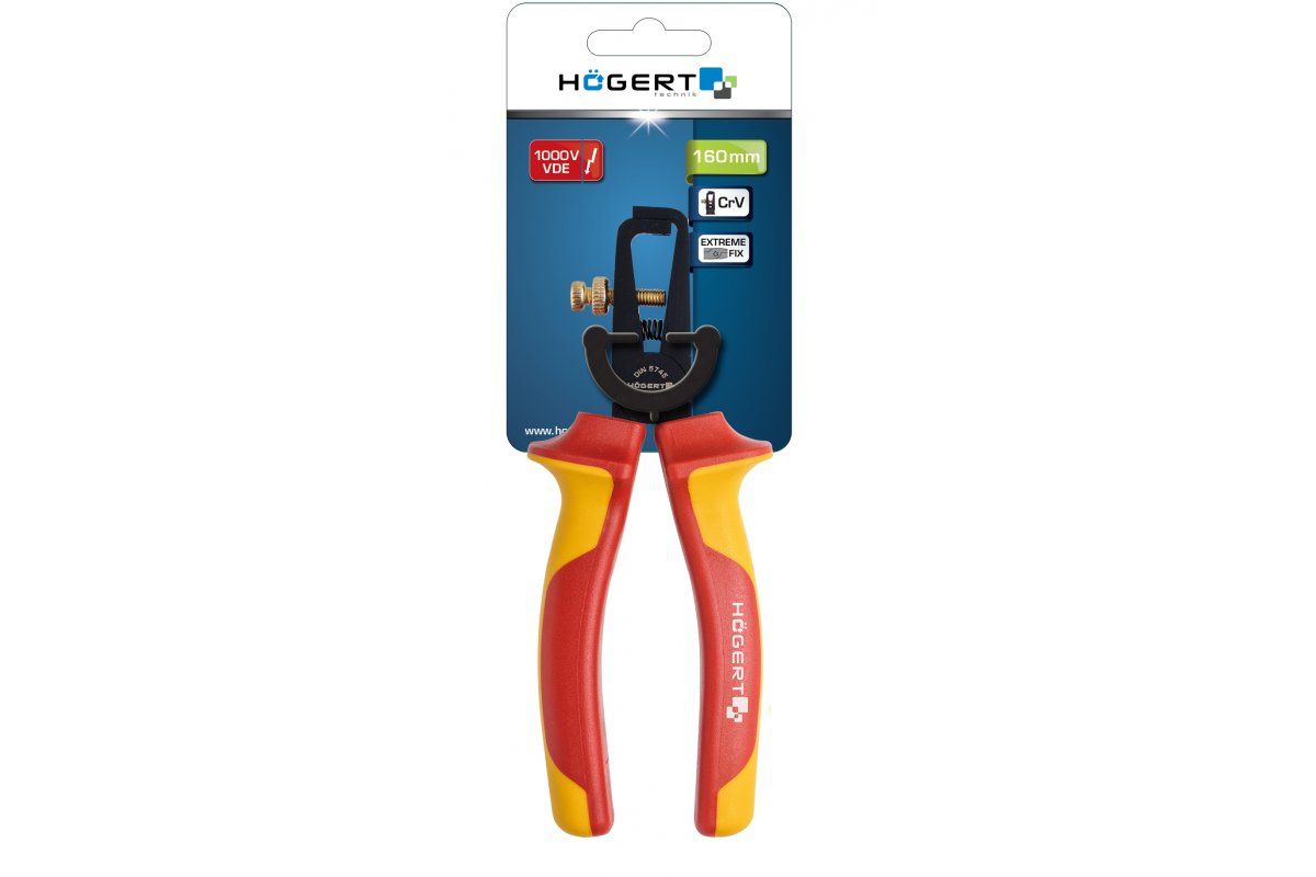 Insulated wire stripper pliers 160 mm, VDE, 1000 V