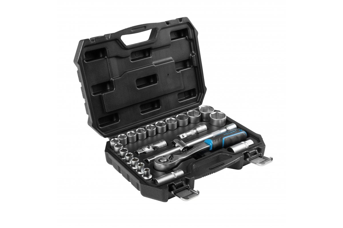 Tool set 24 pcs, CrV, ratchet 1/2"
