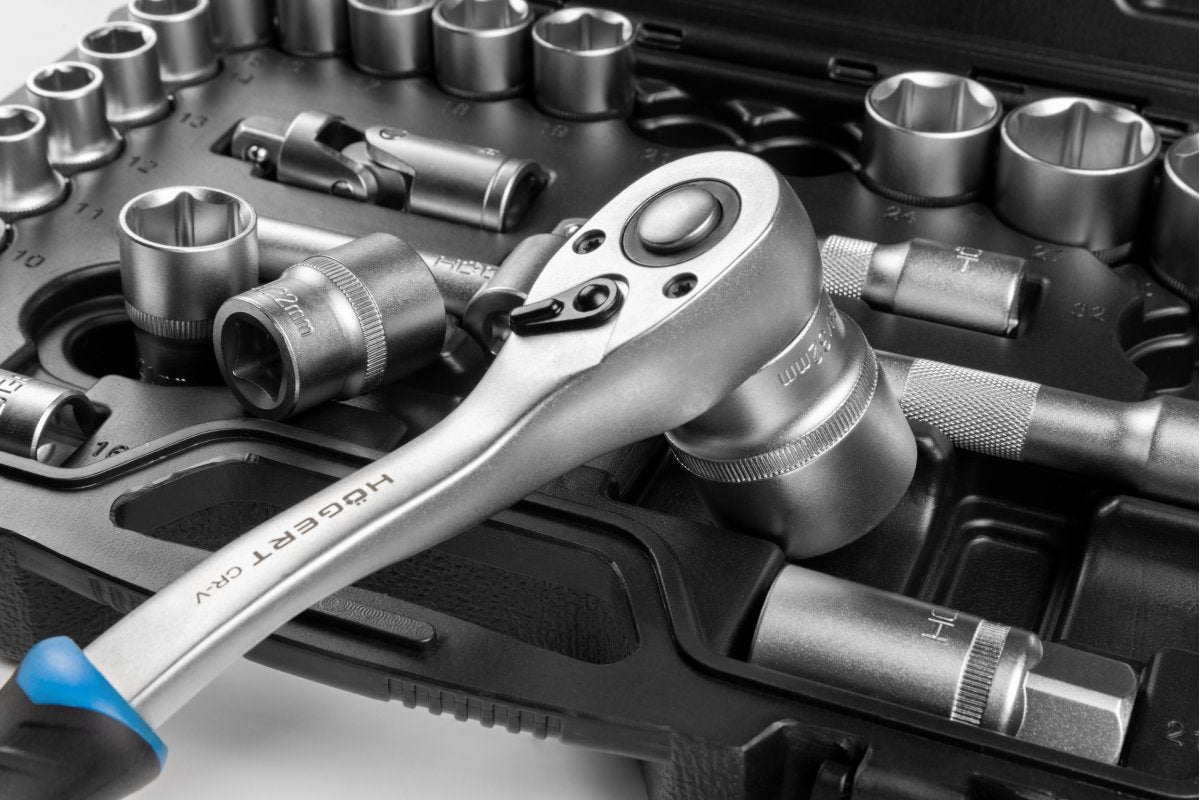 Tool set 24 pcs, CrV, ratchet 1/2"