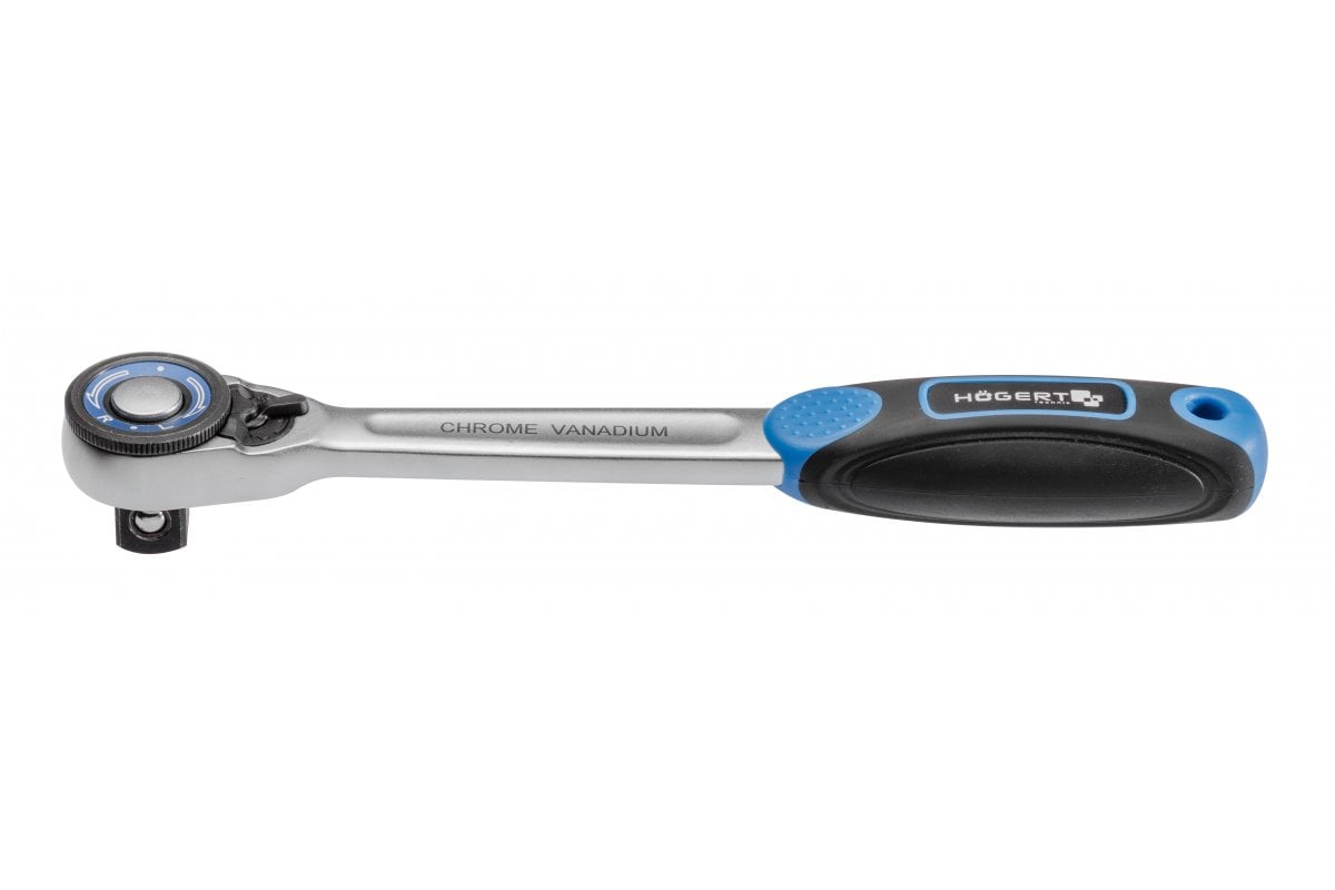 Straight Ratchet handle 3/8", 72T, CrMo steel