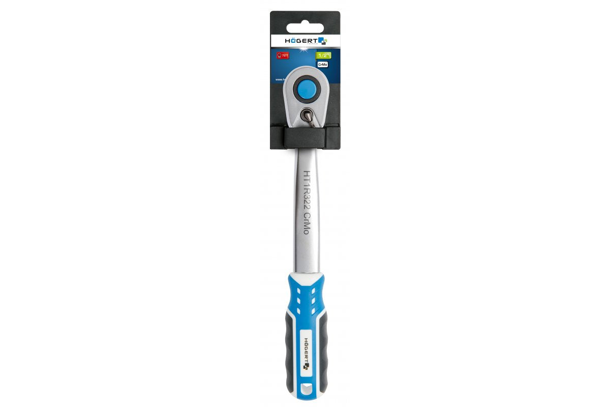 Ratchet handle 1/2", 72T, CrV steel, quick release