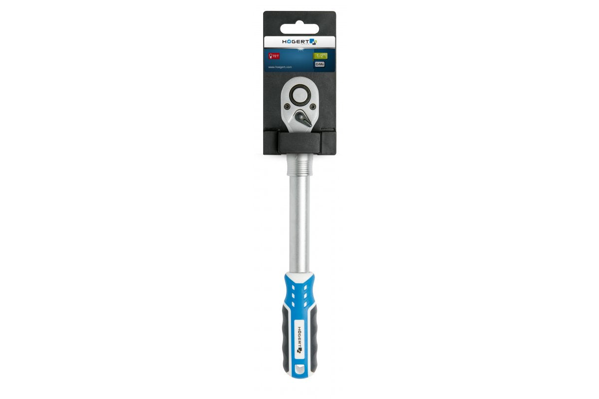 Telescopic ratchet handle 1/2", 72T, CrV steel, quick release