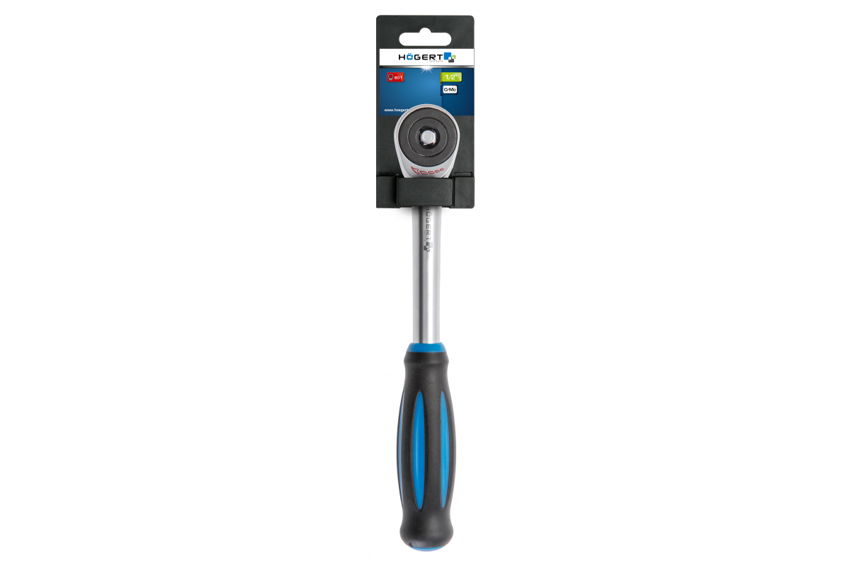 Carraca con empuñadura giratoria 1/2", 60 dientes, CrMo