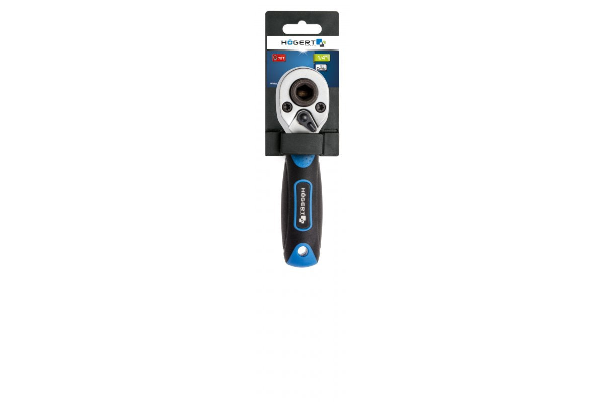 Ratchet handle 1/4", 72 teeth, for bits and sockets, CrMo