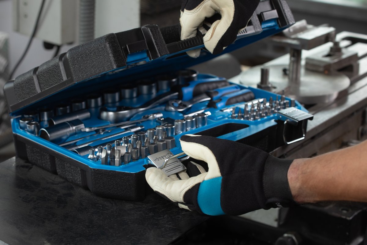 Tool set, 85 pcs, two-color suitcase