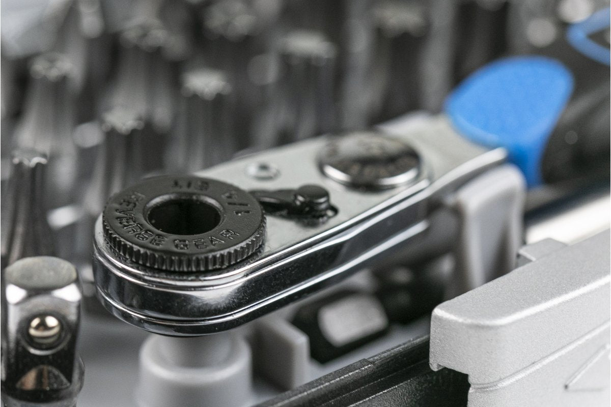 Schrauberbit-Satz mit Umschaltknarre, 33-tlg., 1/4", S2 Stahl