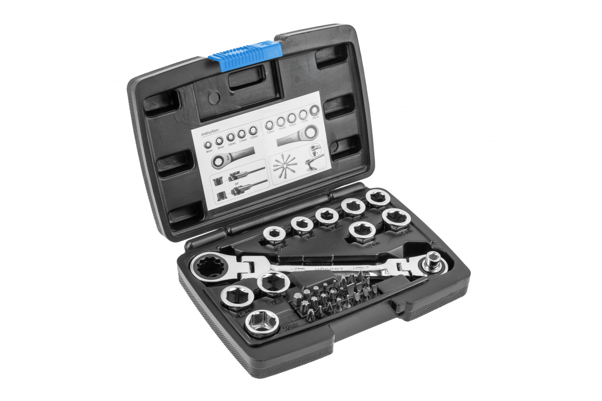 Ratchet ring spanner with joint and sockets