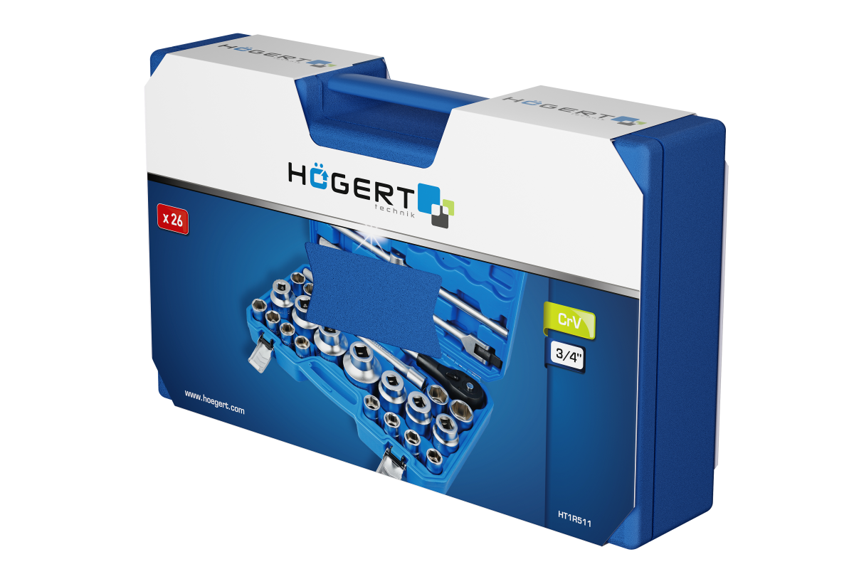 Tool set 26 pcs, 3/4"