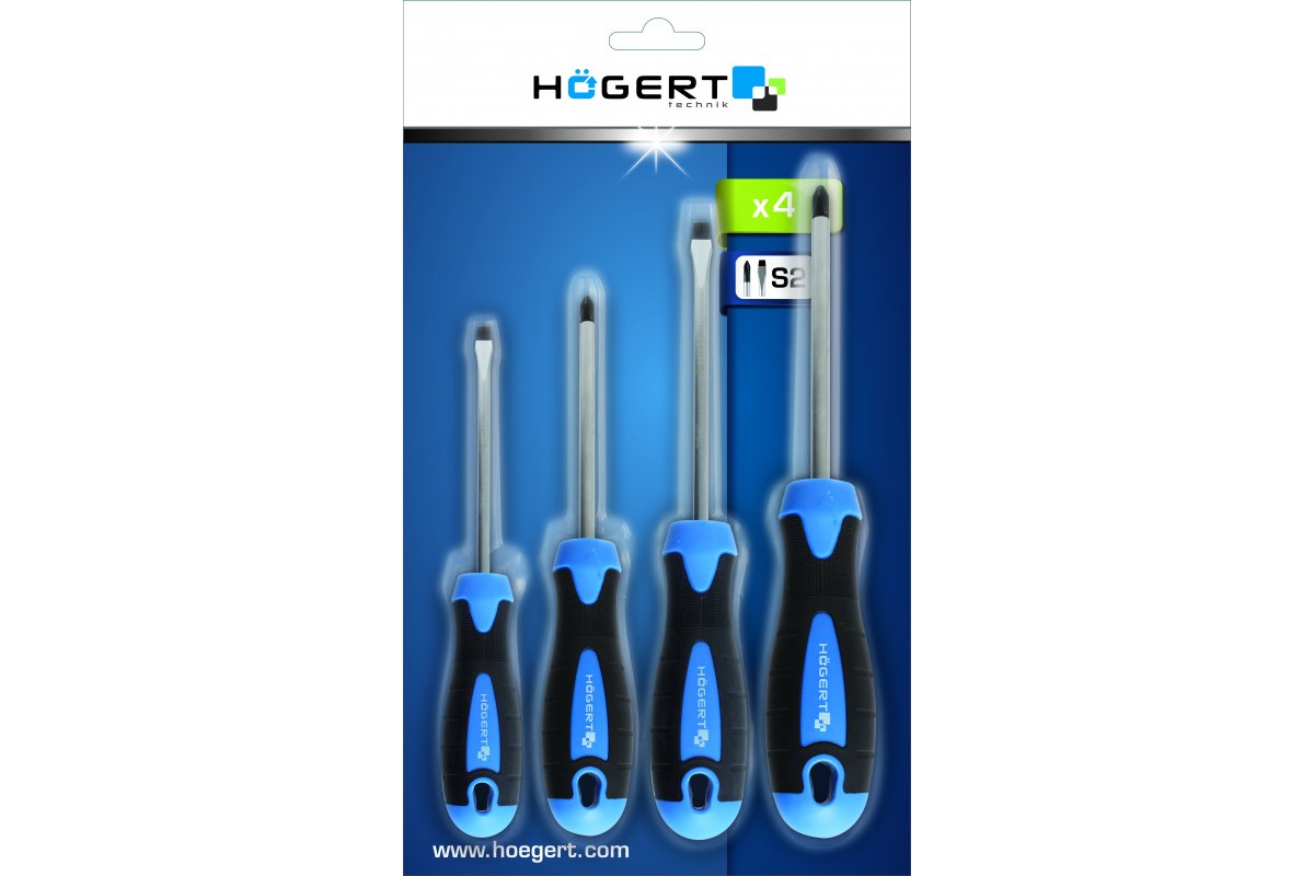 4-piece screwdriver set, S2 steel
