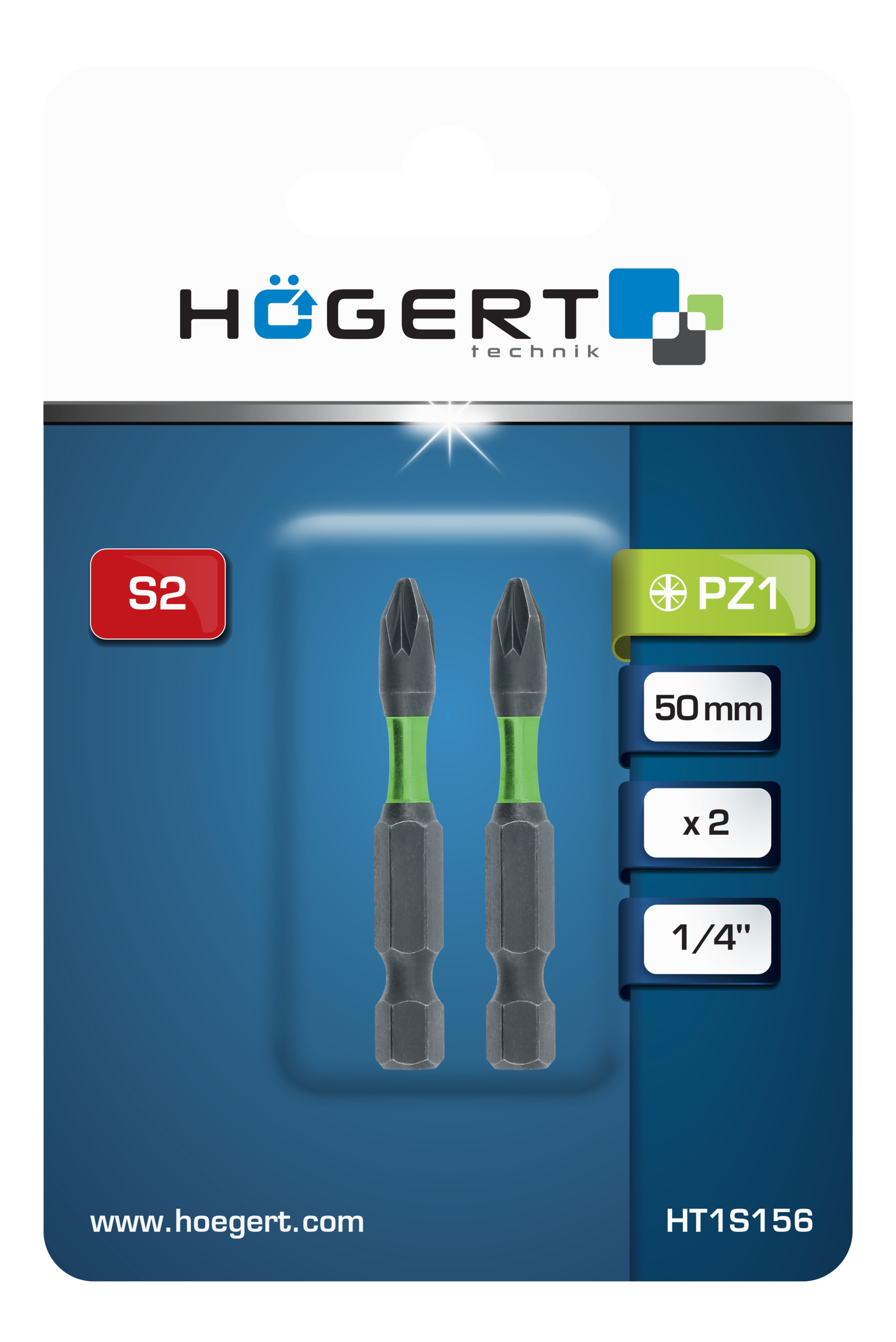 Impact screwdriver bit PZ1 50mm 2 pcs