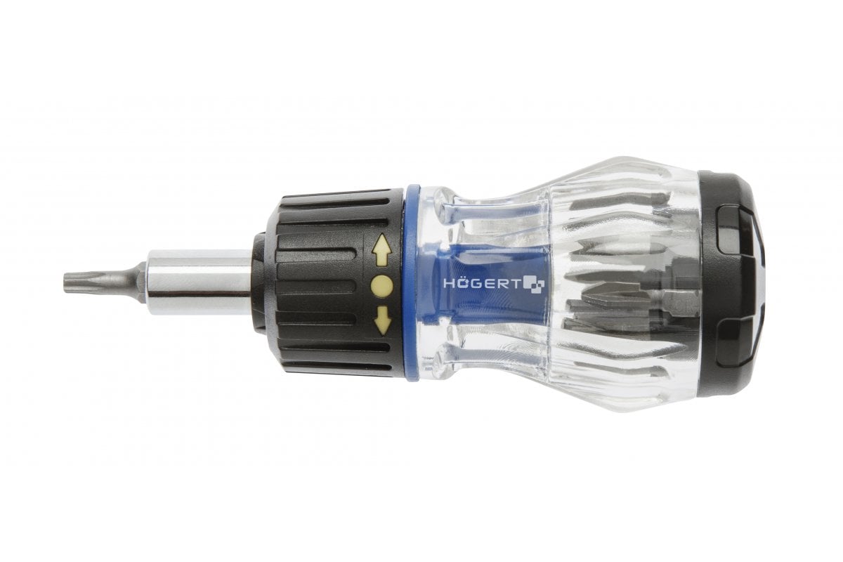 Ratcheting multi-bit screwdriver