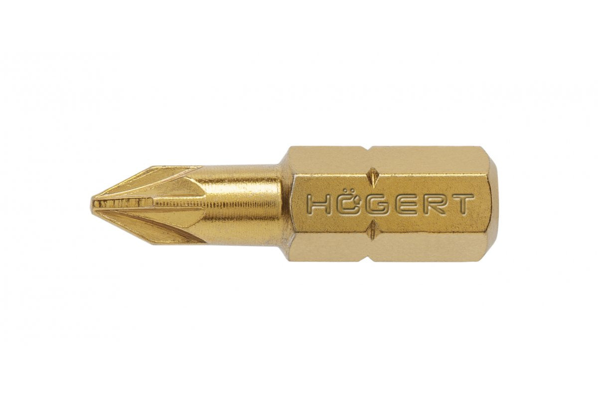 Šroubovací bity PZ1, 25 mm, ocel S2, potažená nitridem titanu, 5 ks