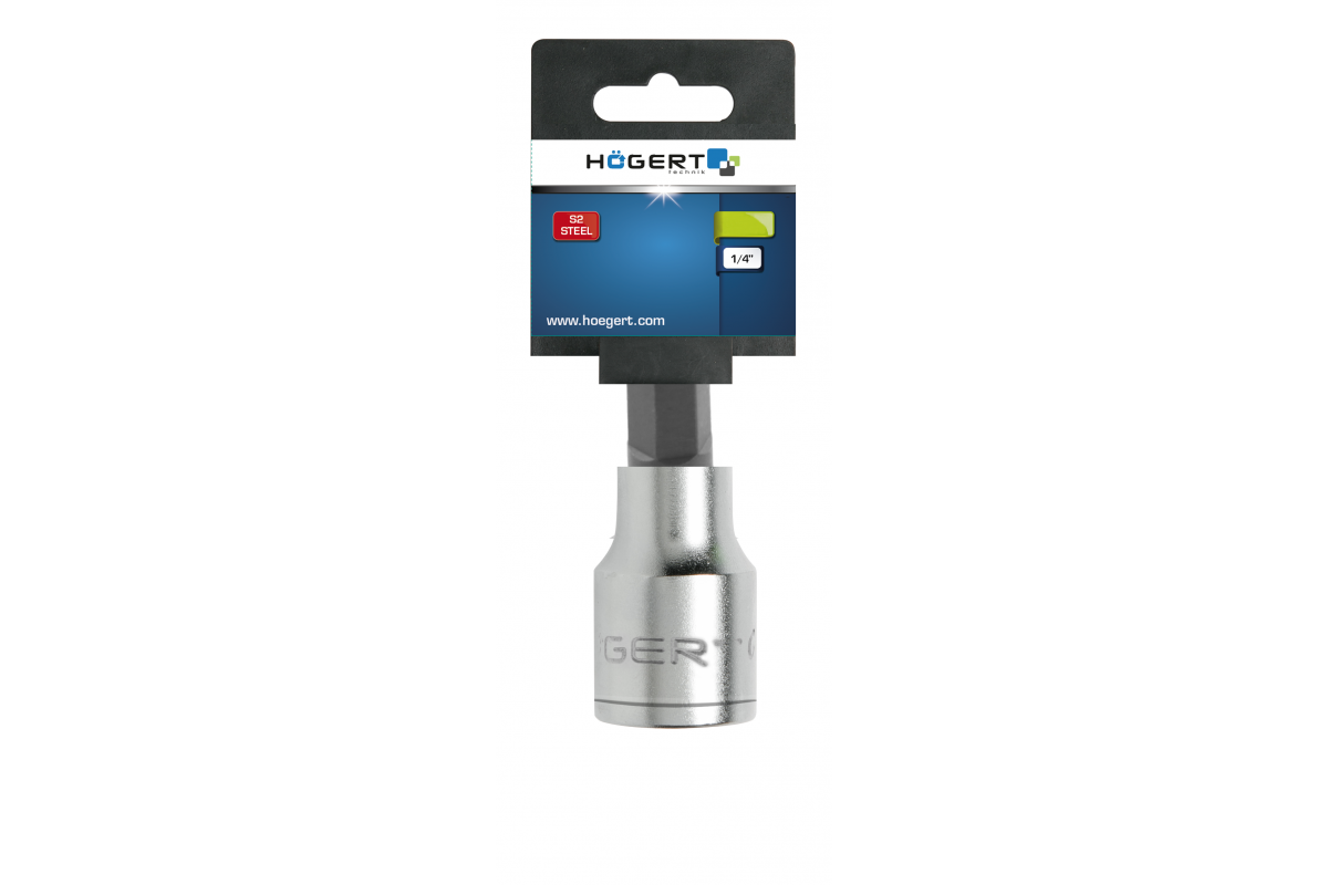 Tamper torx bit socket with a hole 9 mm, 1/4"