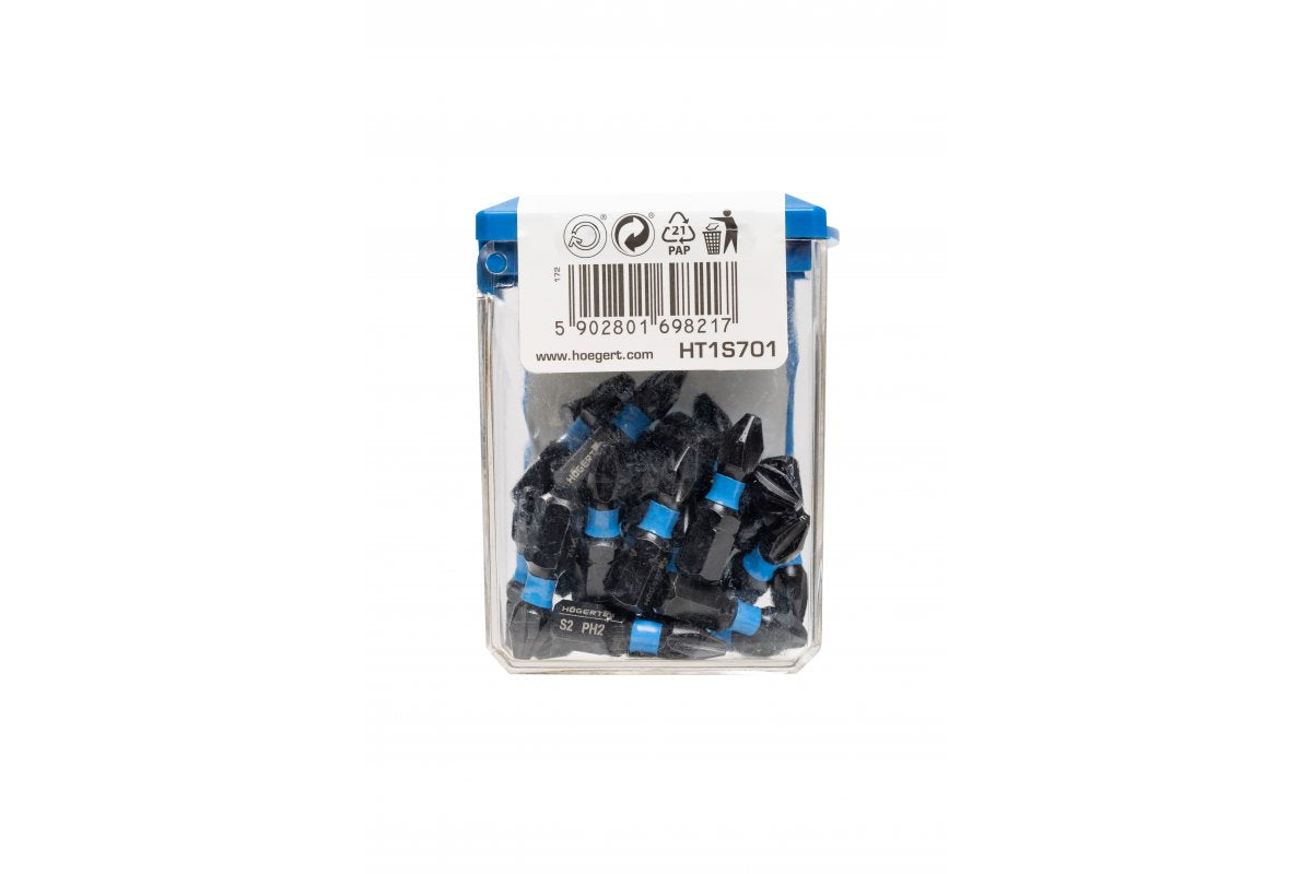 Impact bits 20 pcs PH2 25 mm