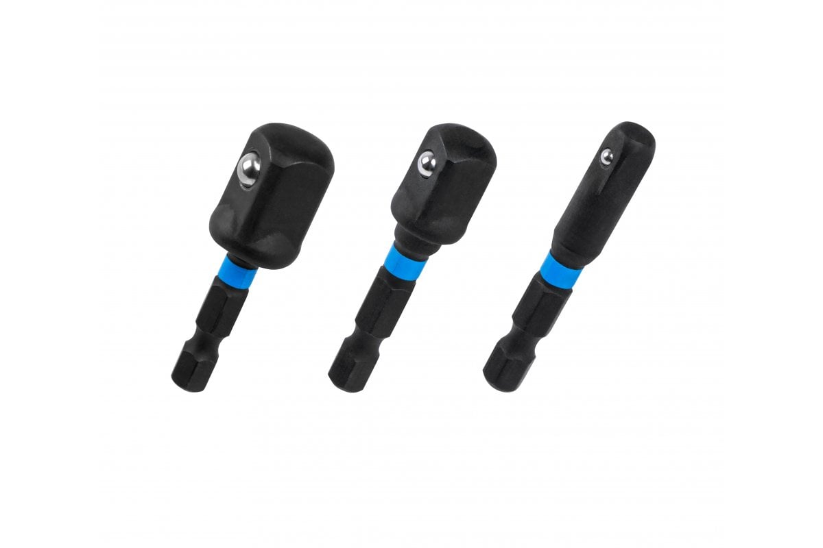 Impact adapter set for 1/4" sockets, 3 pcs.