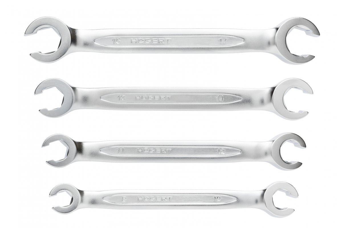 Double open-end spanner set, 4 pcs, 8-17 mm