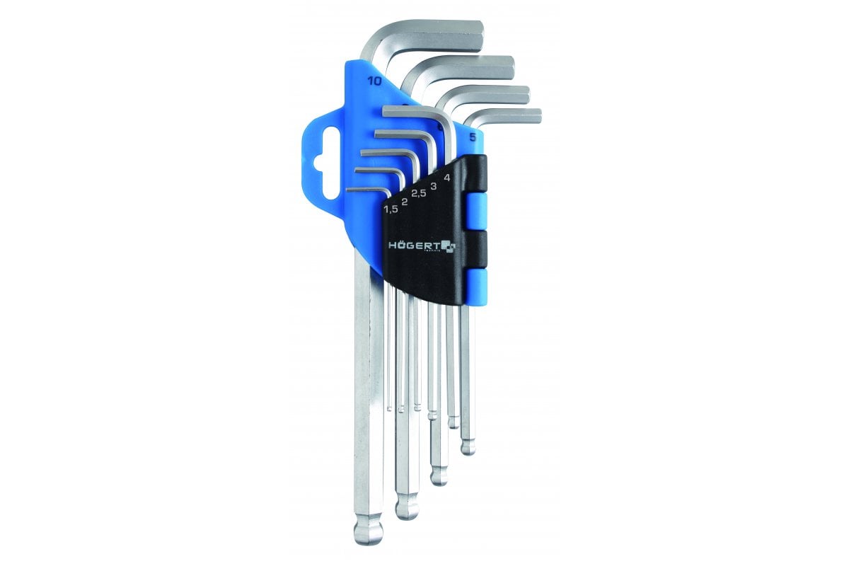 9- piece ball-end hex keys set, CrV steel