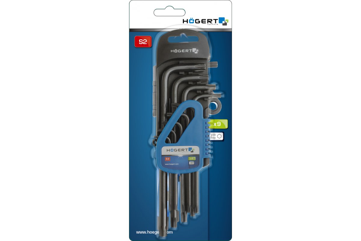 Torx ključevi CrV, dugi, 9 kom
