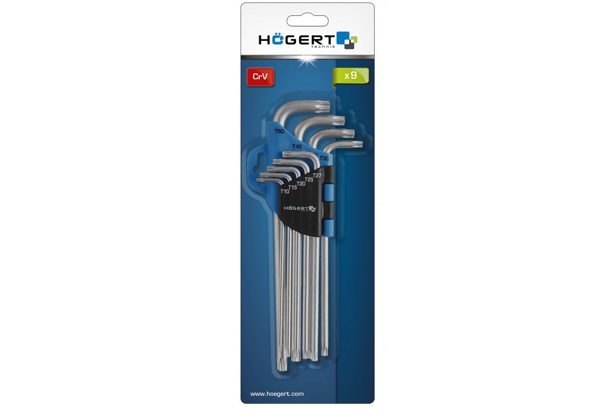 Hexagonal spanners 9 pcs TORX extra long