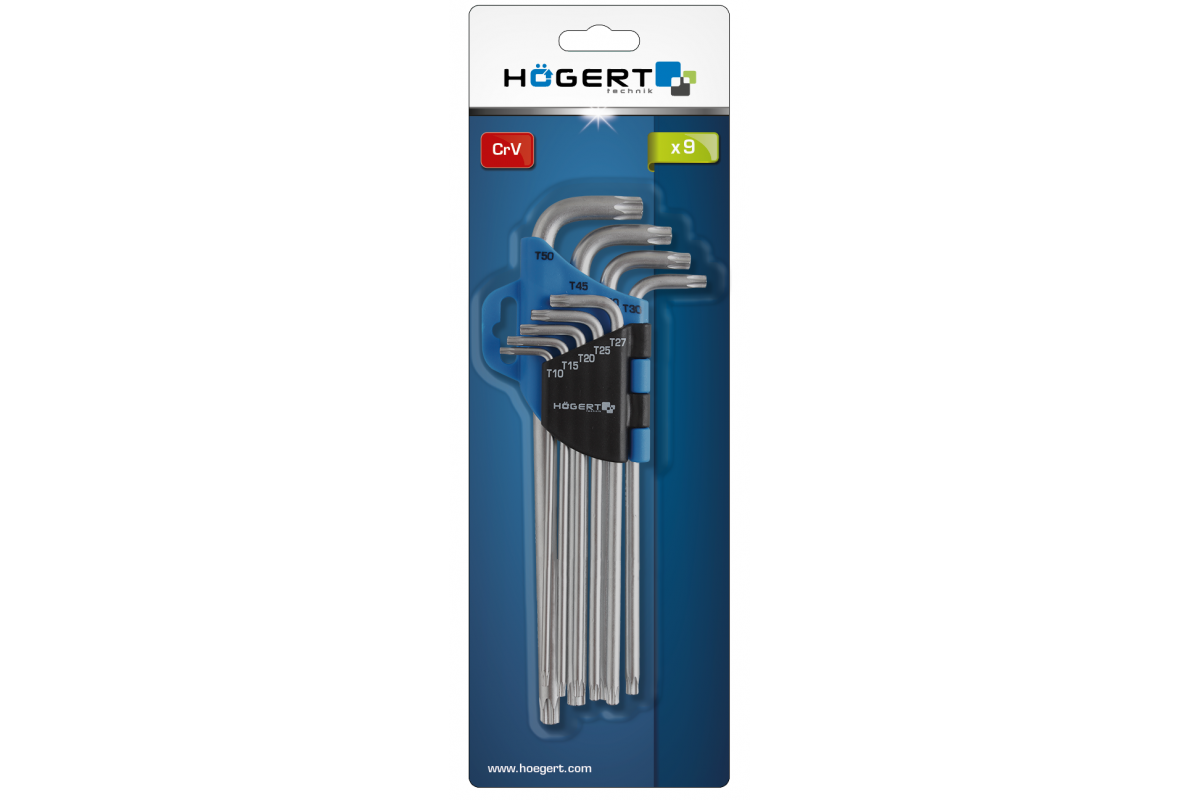Hexagonal spanners 9 pcs TORX extra long