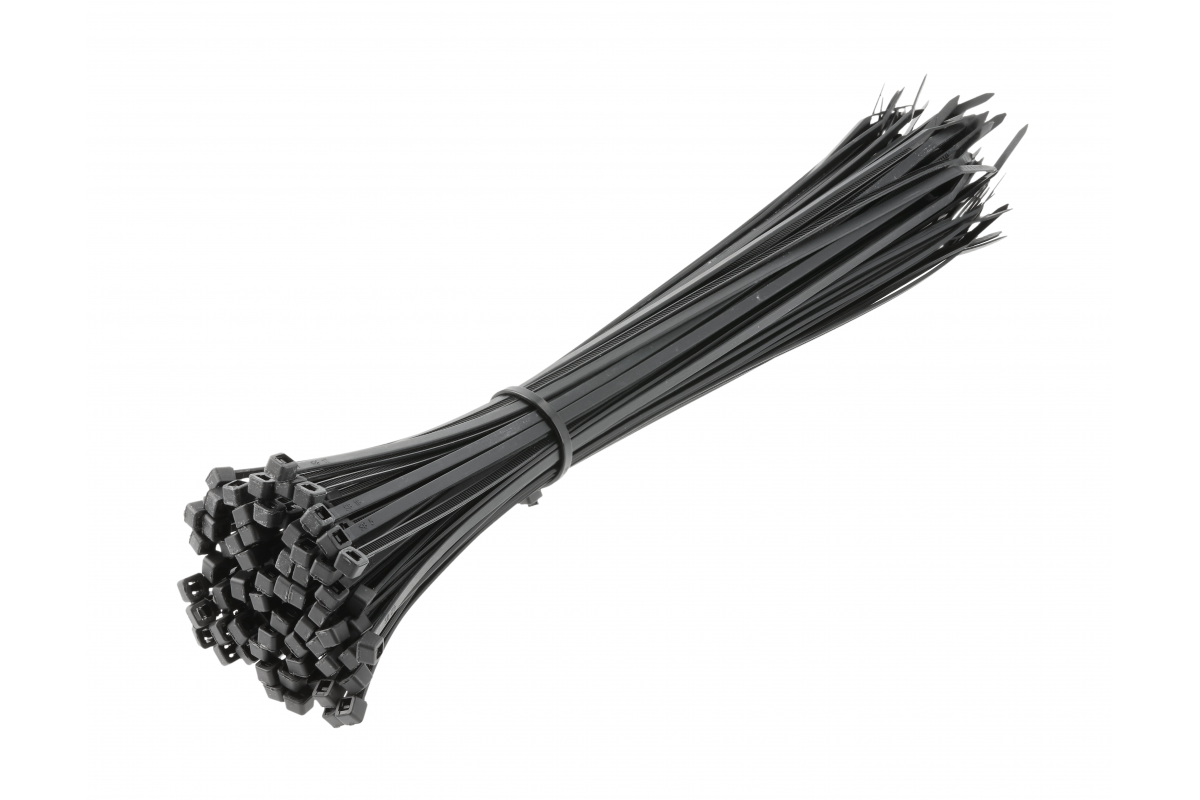 Nylon-Kabelbinder 3,6 x 300 mm, 100 Stück, Schwarz