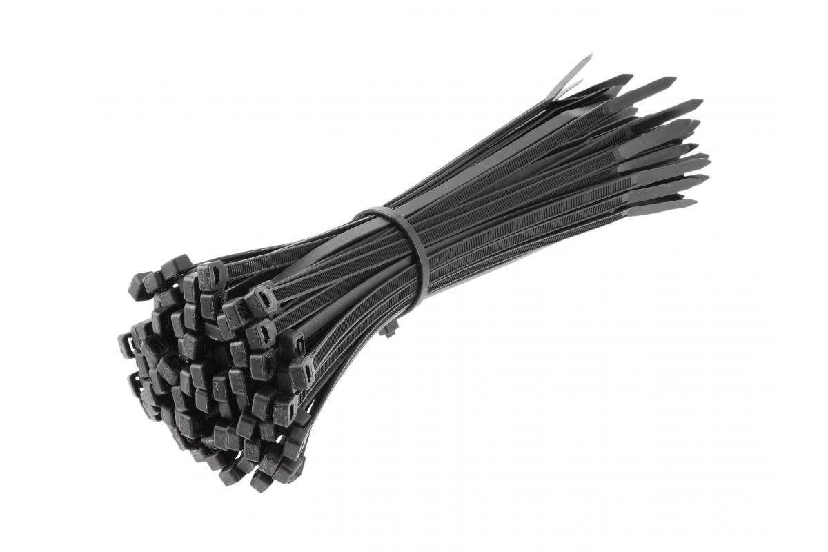 Nylon Cable Ties 4.8 x 200 mm, 100 pcs, Black