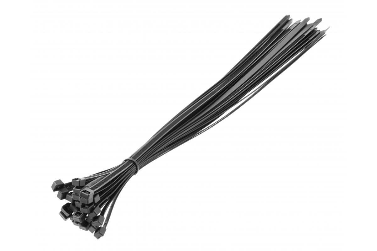 Lazos de cable de nylon 9 x 600 mm, 25 uds, negro