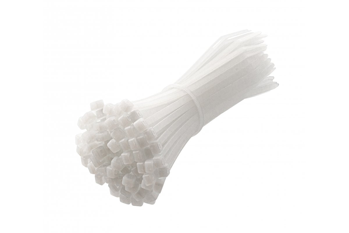 Colliers de serrage en nylon 3,6 x 140 mm, 100 pièces, blanc