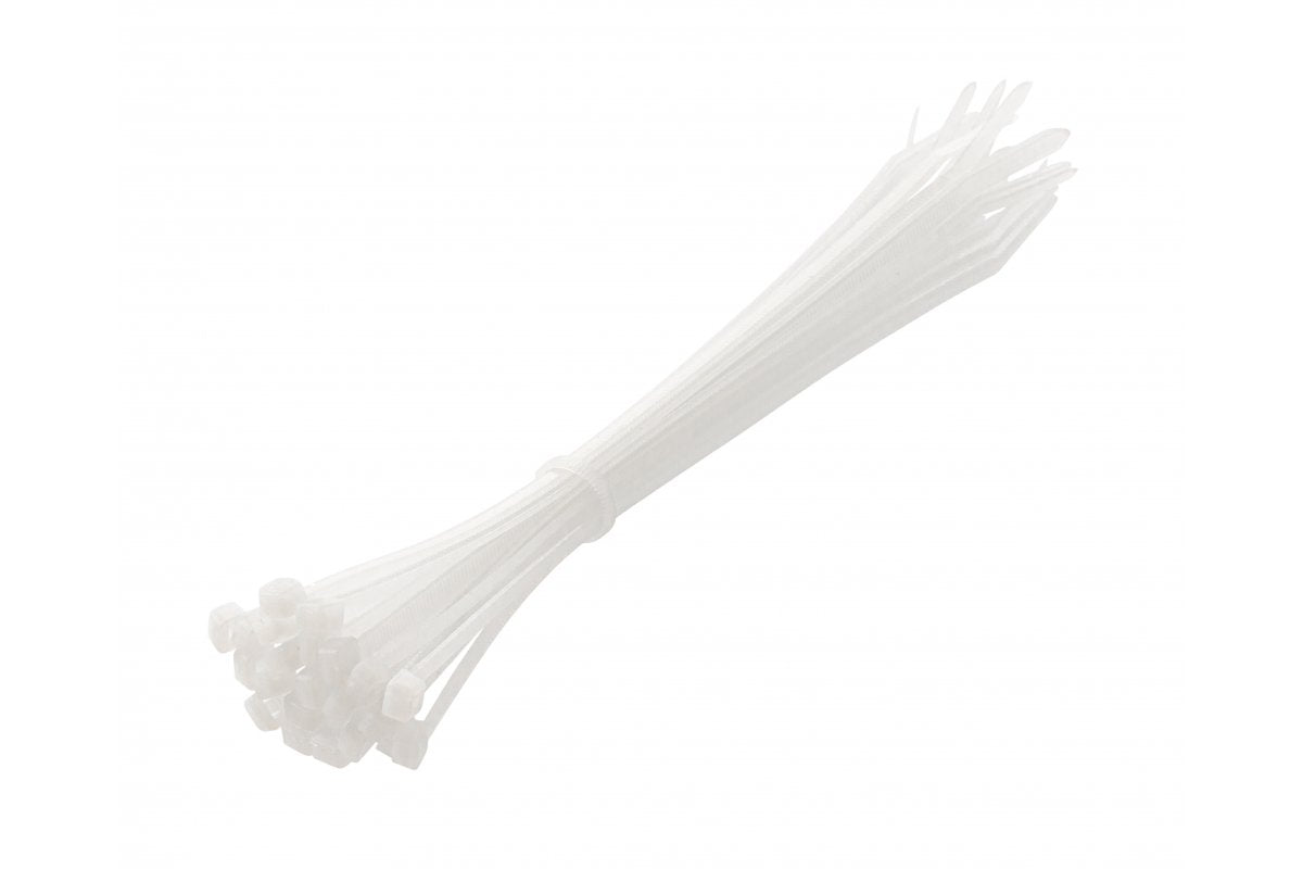 Colliers de serrage en nylon 3,6 x 200 mm, 25 pièces, blanc