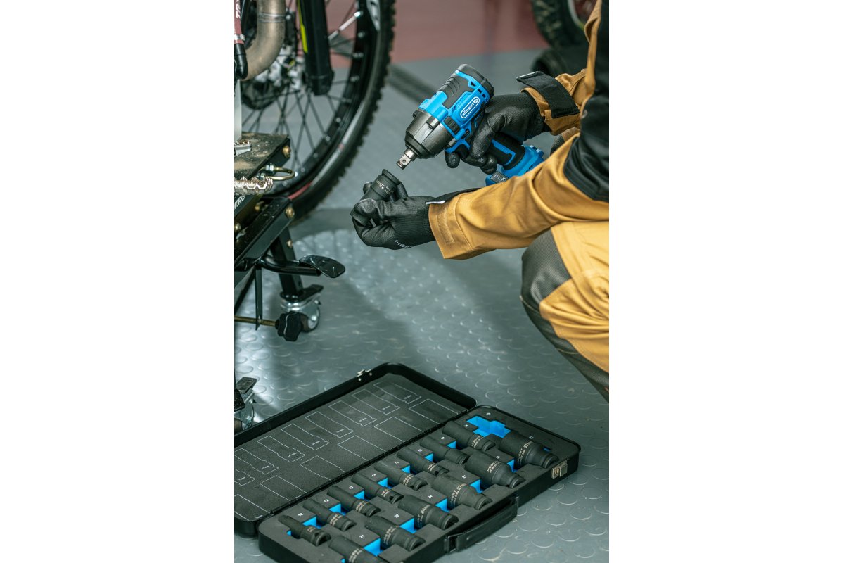 Jeu de douilles à chocs 1/2", 15 pièces, CrMo, longues