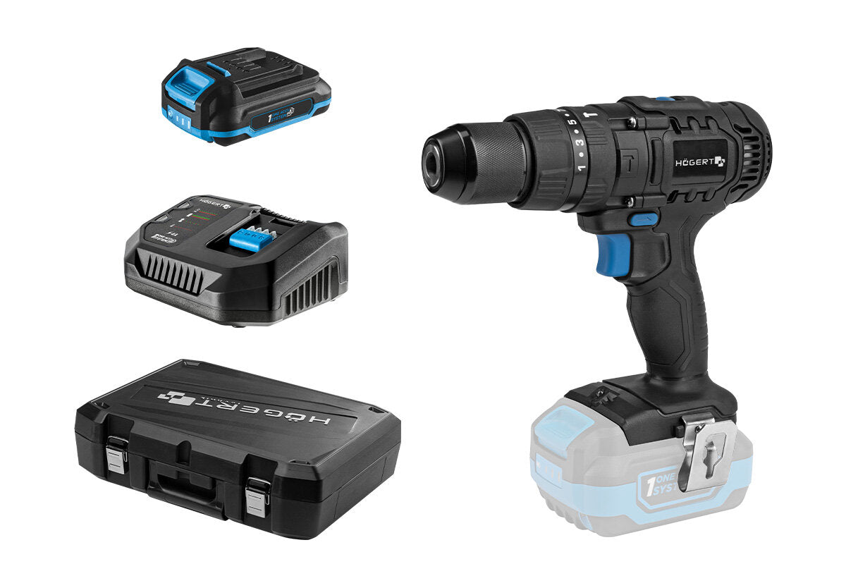 Impact drill driver 50Nm 18V + battery 2Ah set