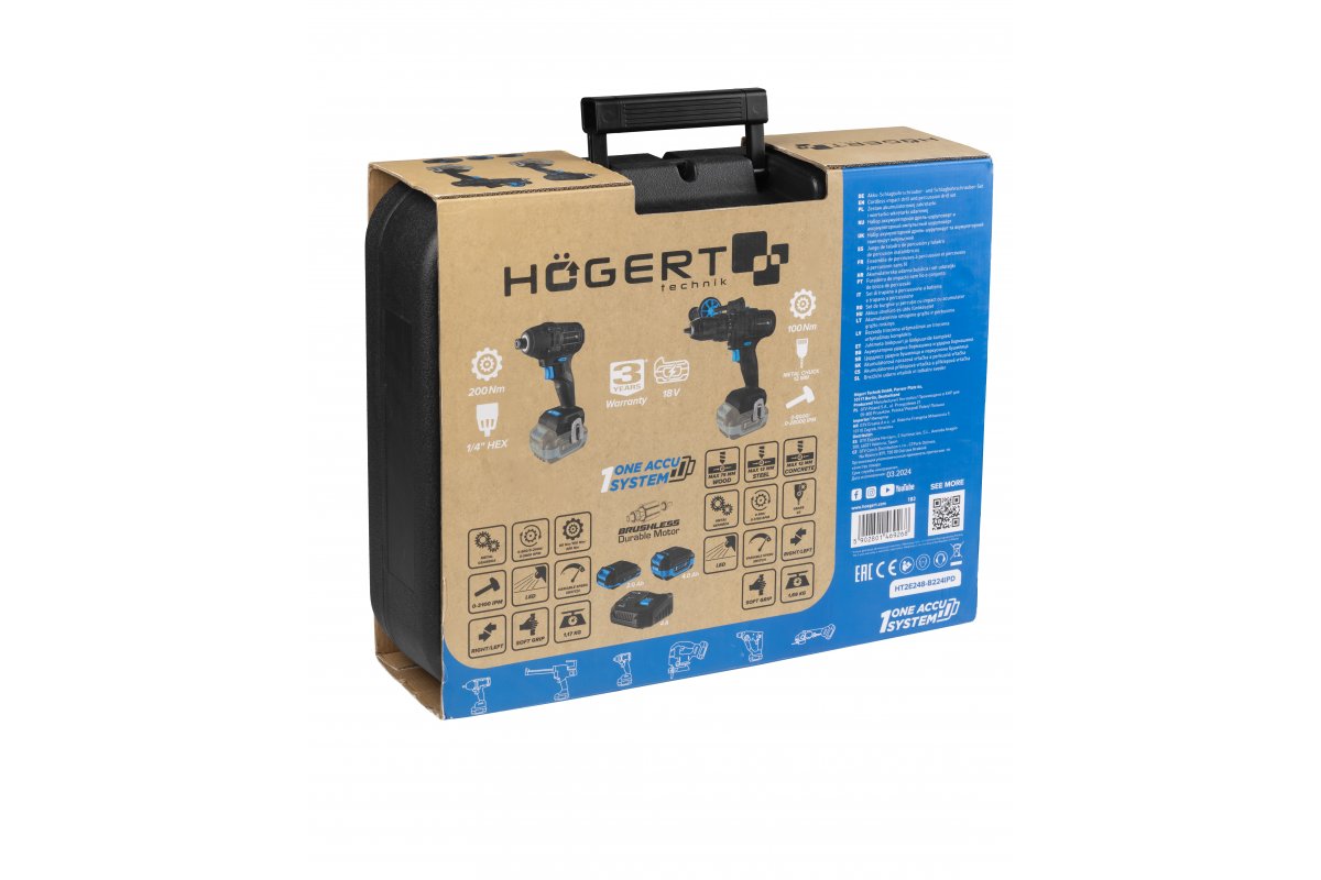 18V brushless impact driver and hammer drill-driver set