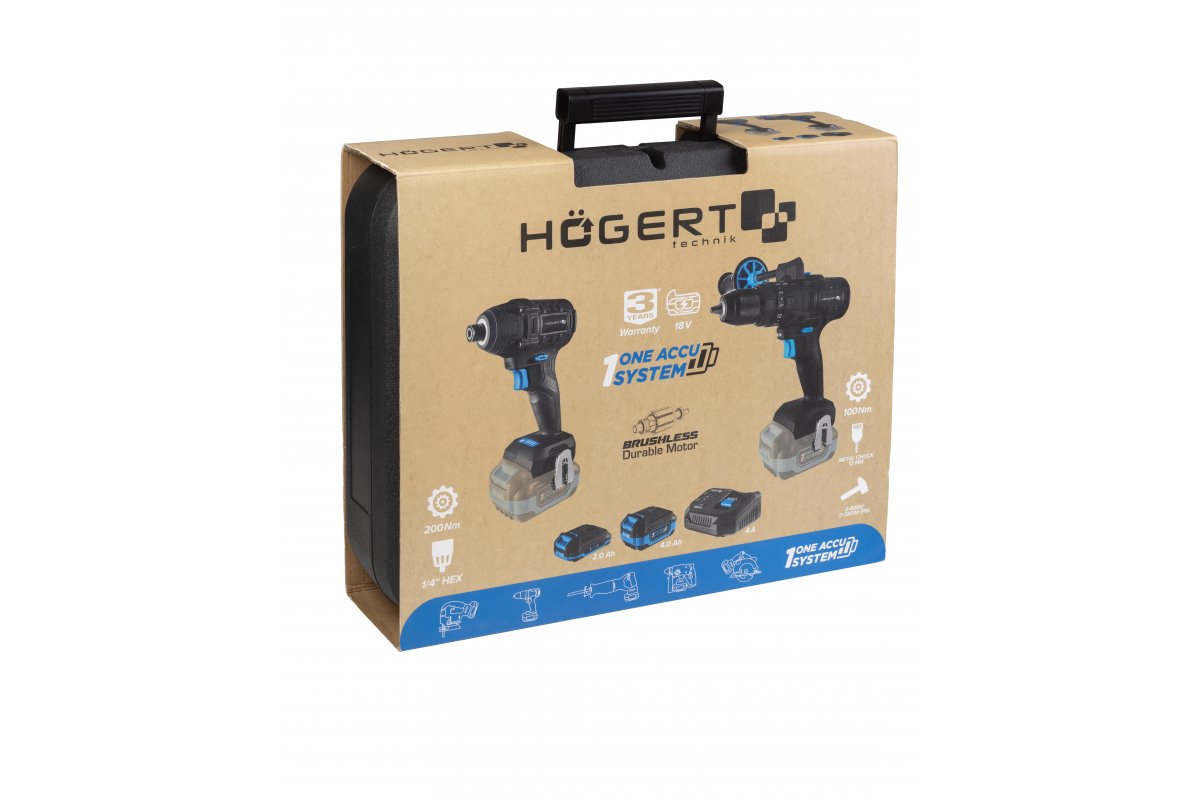 18V brushless impact driver and hammer drill-driver set