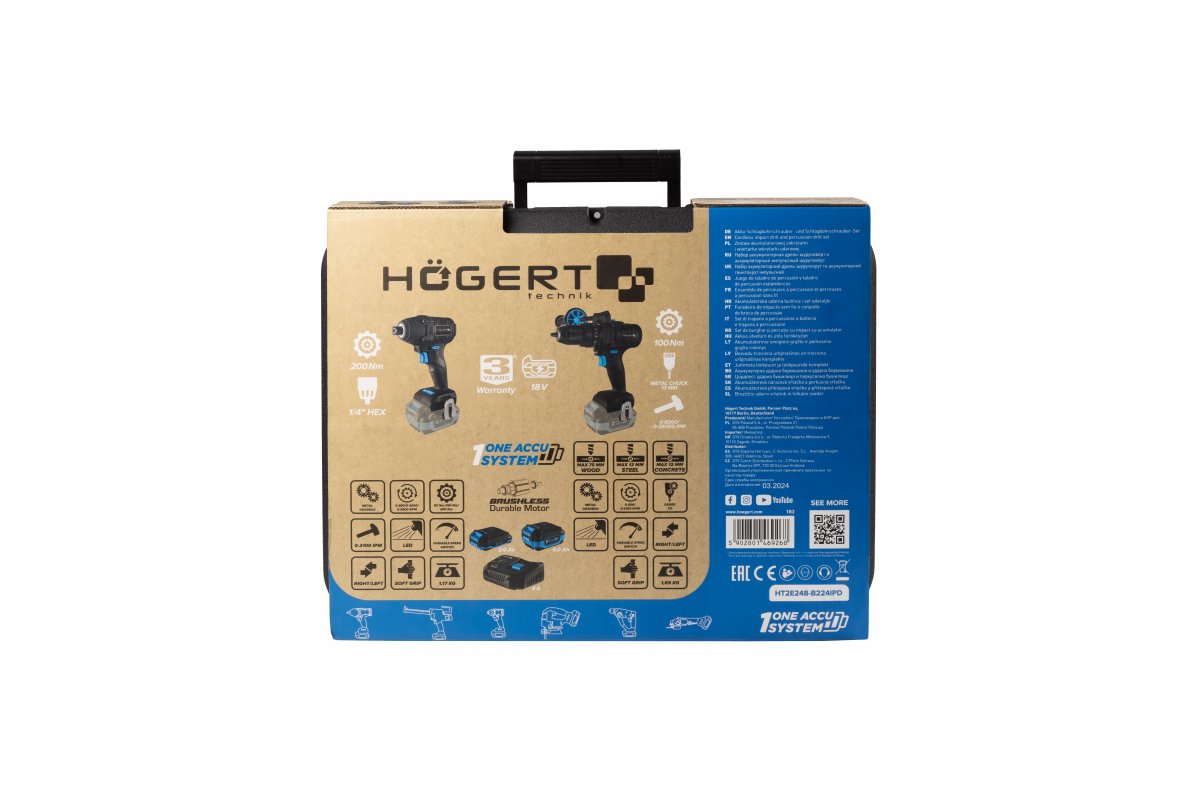 18V brushless impact driver and hammer drill-driver set