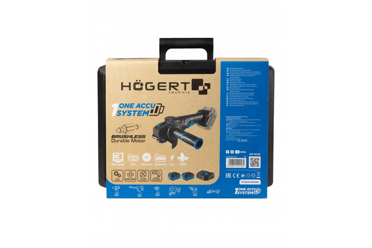 125MM 18V CORDLESS BRUSHLESS ANGLE GRINDER WITH PADDLE SWITCH