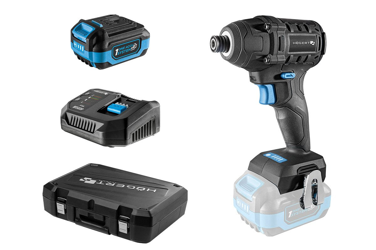 Kit de tournevis à percussion brushless 18V + batterie 2Ah