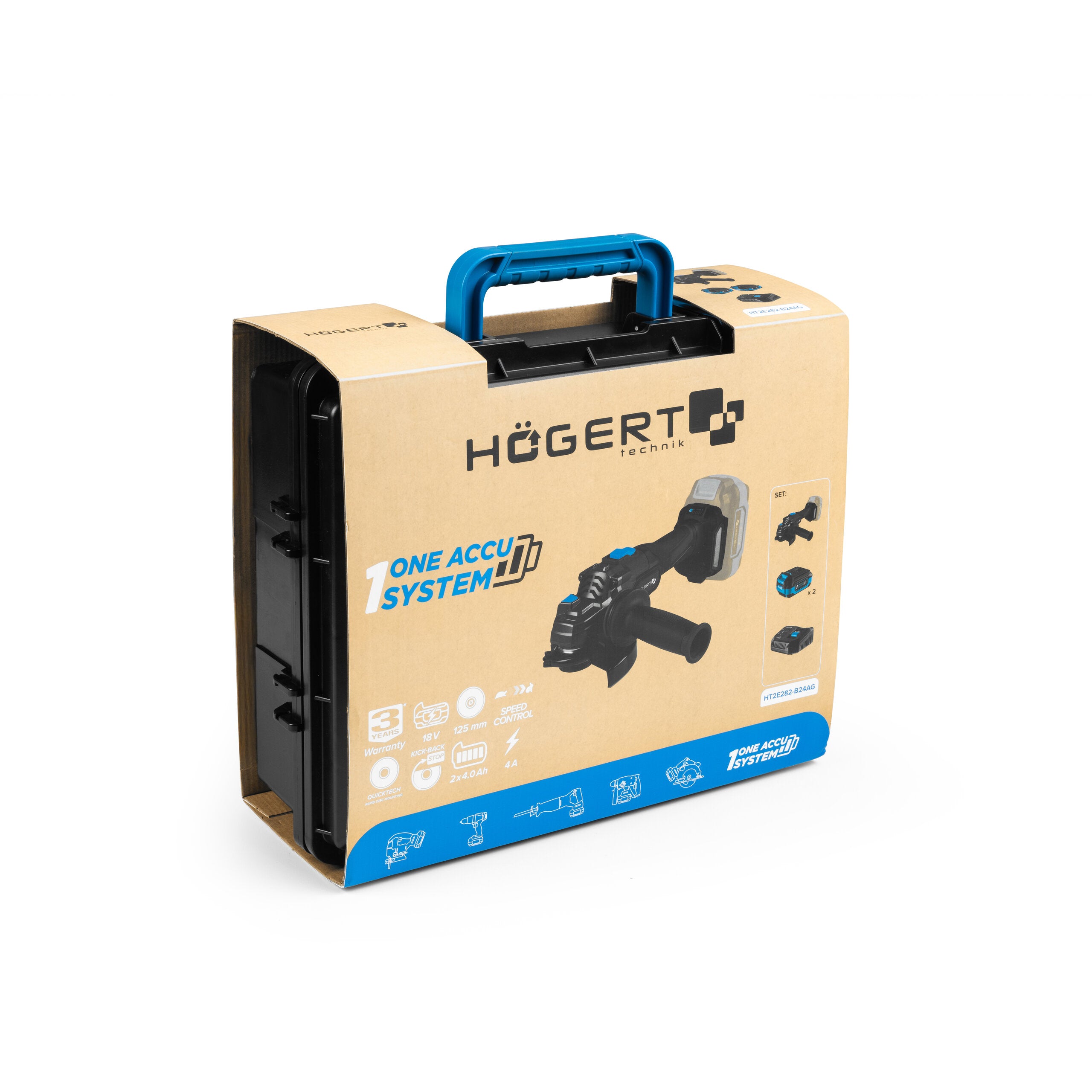 Brushless 125 mm angle grinder kit with variable speed 18V