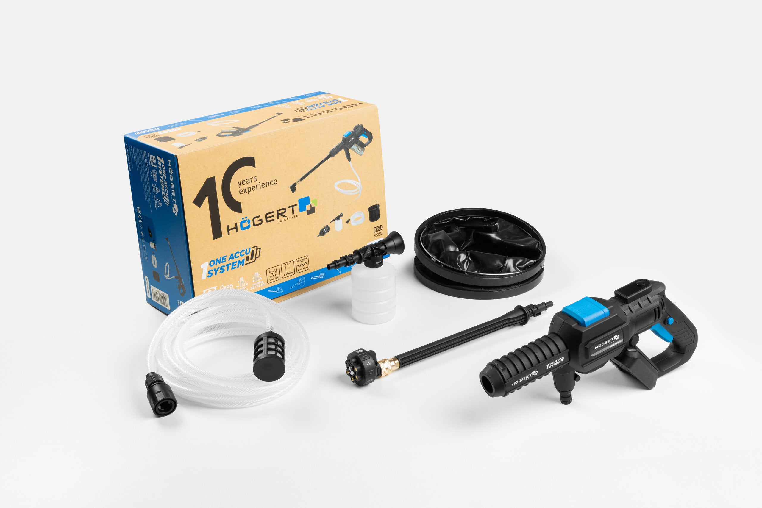 Set idropulitrice con batteria 2ah e caricabatterie