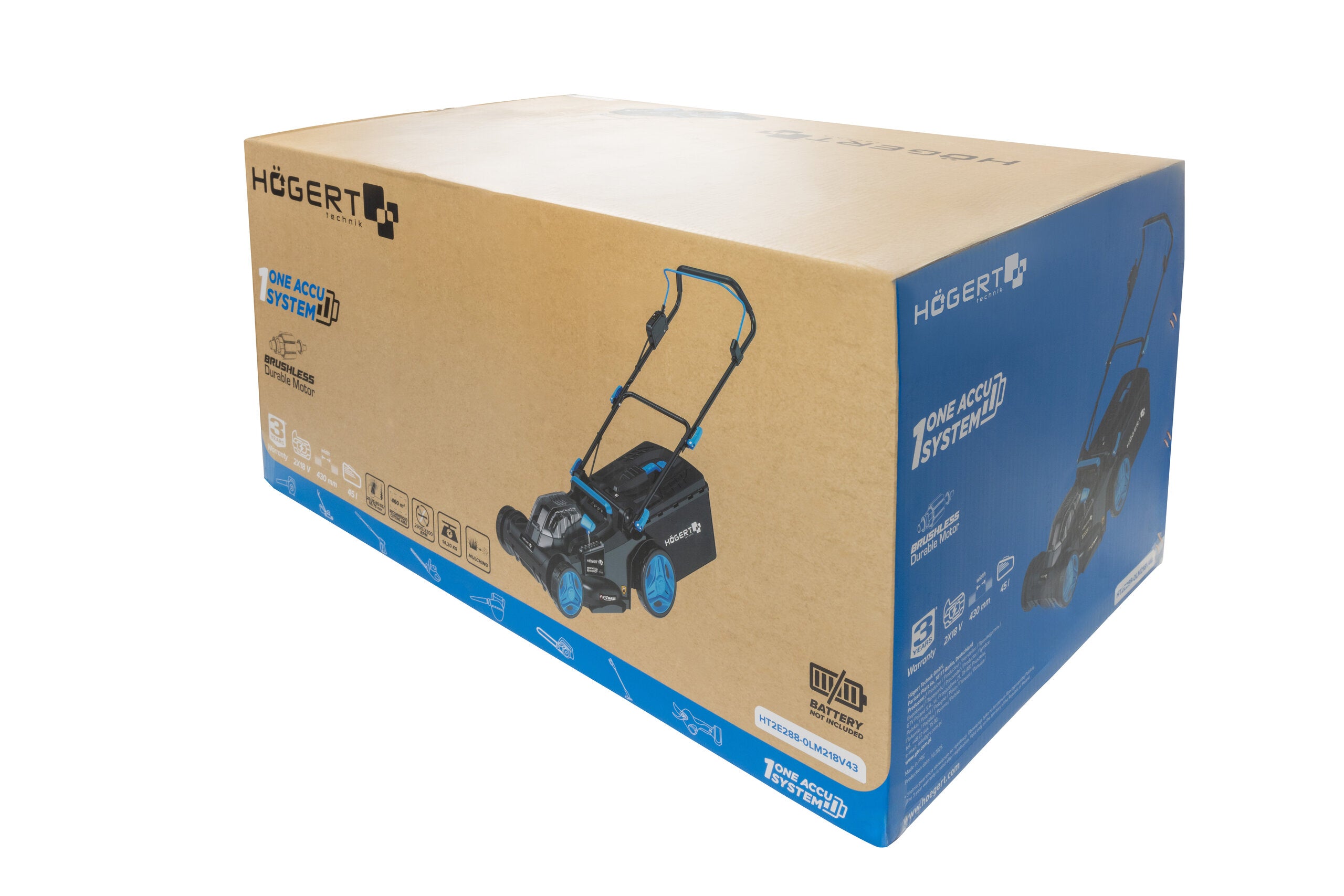 Tondeuse sans balais 43 cm 2x18V