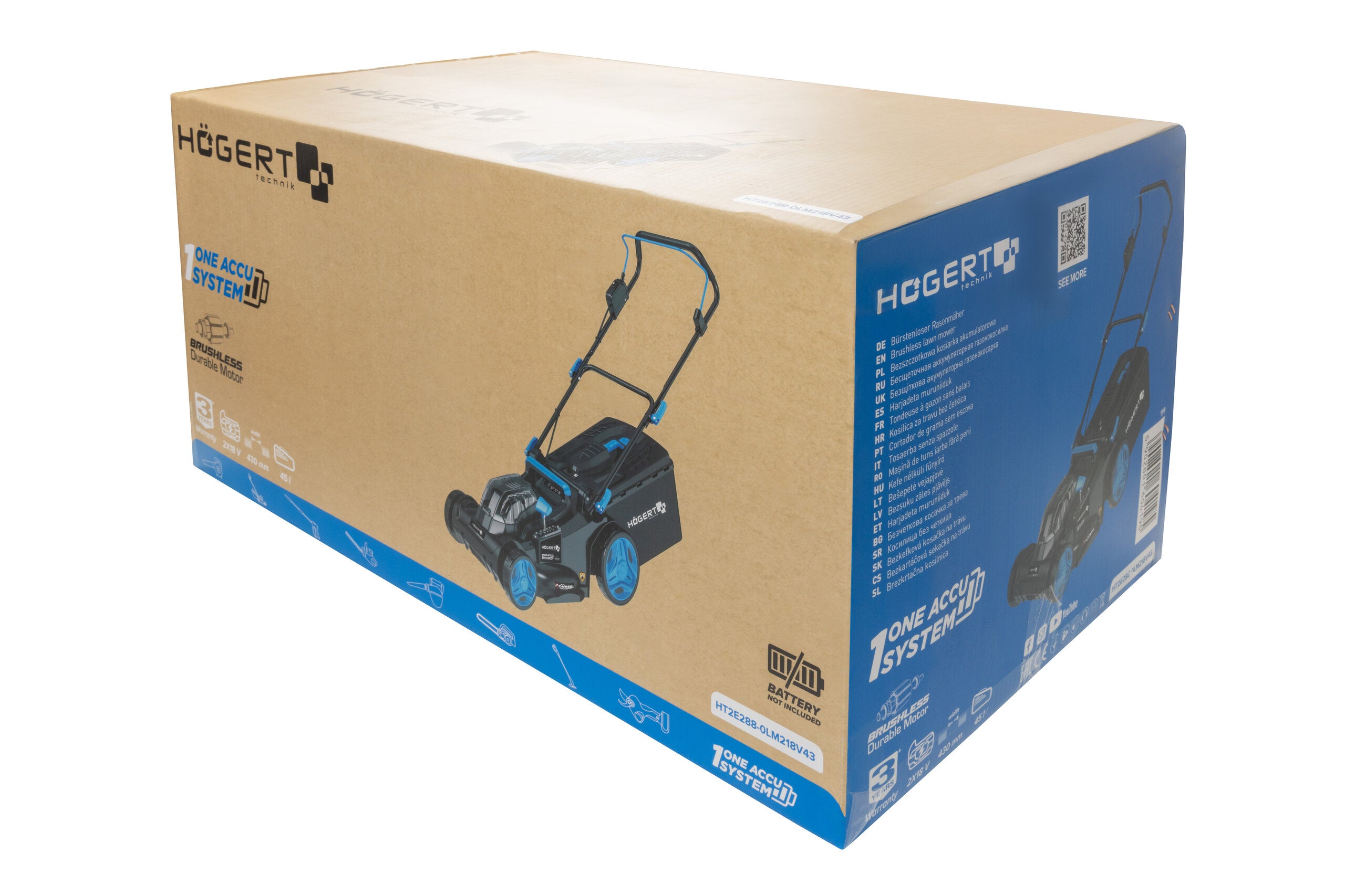 Tondeuse sans balais 43 cm 2x18V