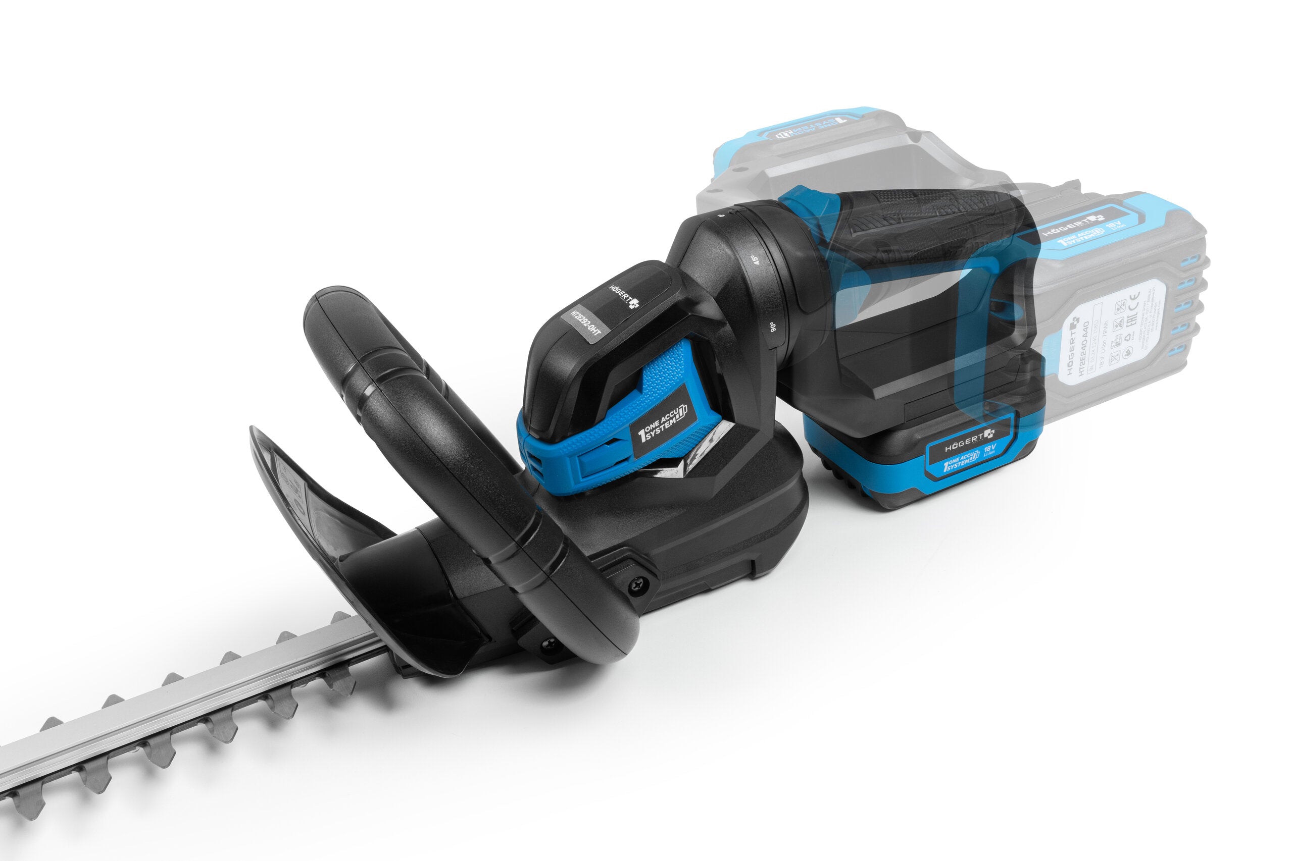 Hedge trimmer set with 2Ah battery and charger